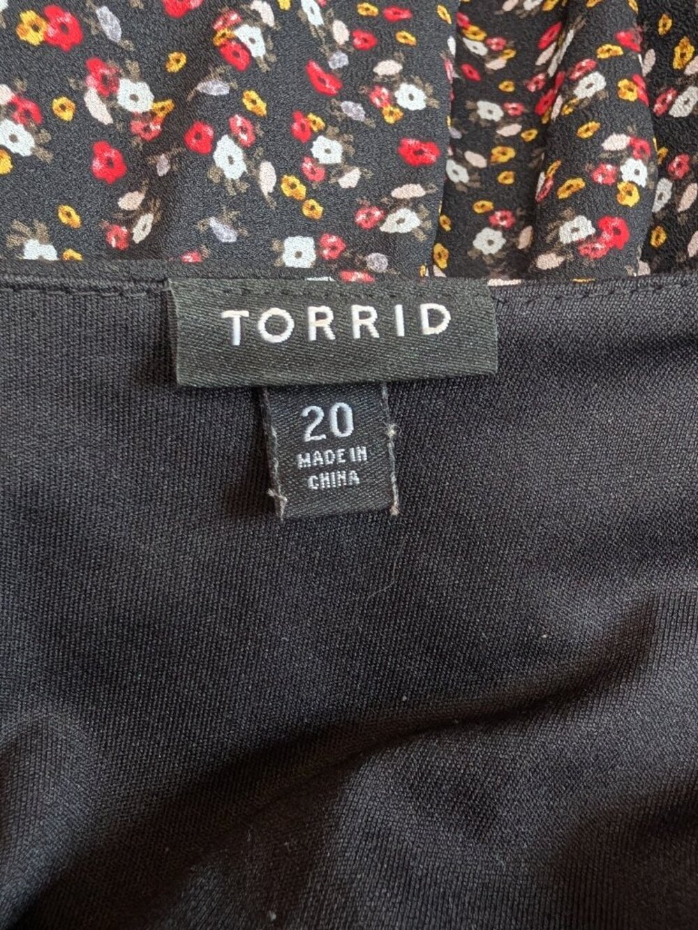 Torrid Black Ditsy Floral V-Neck Fit & Flare Dress Size 20 - Picture 4 of 5